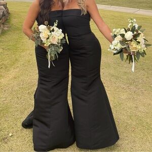 Amsale Jaylin black bridesmaids dress